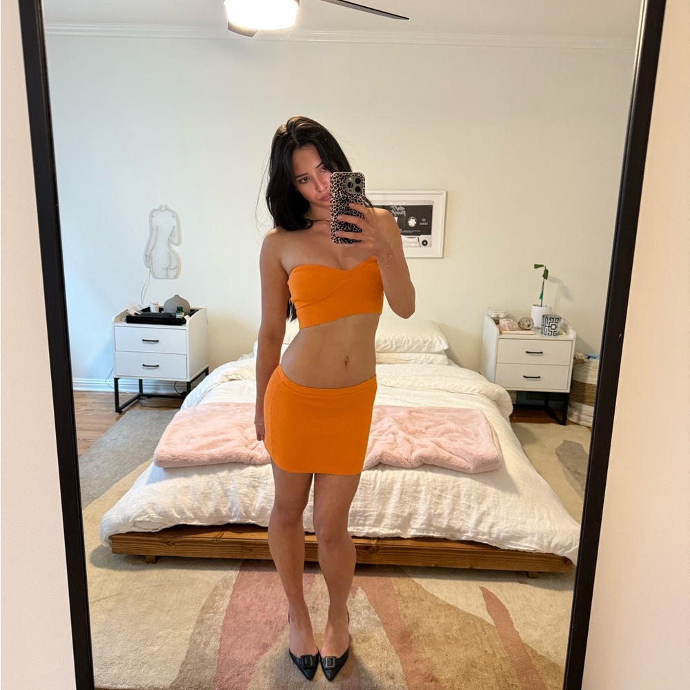 Orange Women's Skirt Set